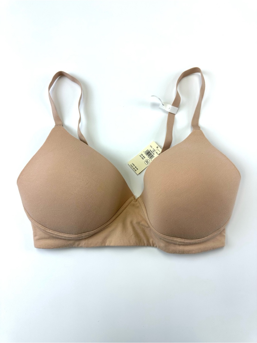 Aerie Real Chill Wireless Bra 34D Nude T-Shirt Smooth Comfort Minimal